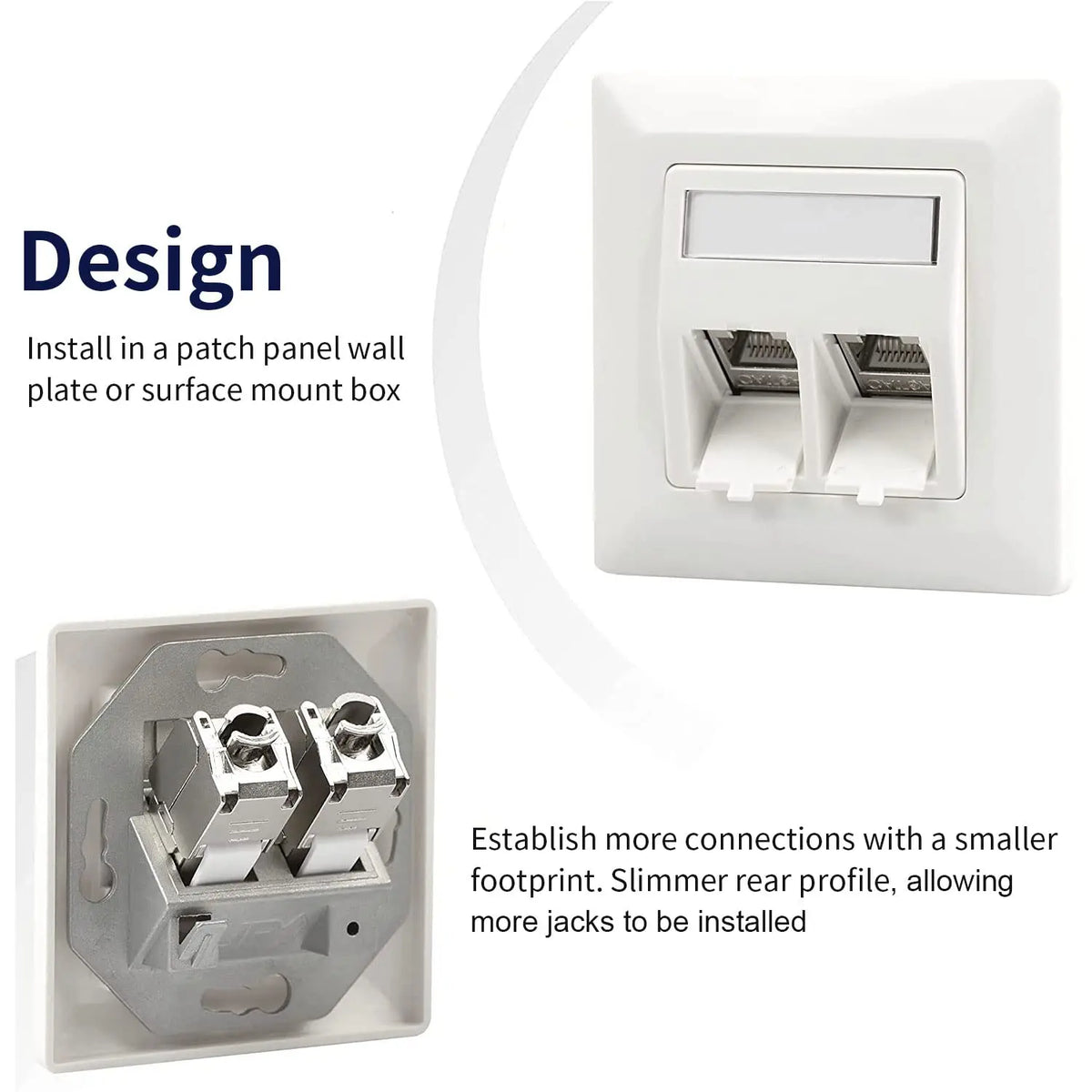 ZOERAX 6PCS RJ45 Cat7 Cat6A Keystone Jack Toolless Type Zinc Alloy Module Jacks Adapter Coupler for 22 to 26 AWG