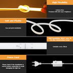 220V Dimmable COB LED Neon Strip Light With Switch/Dimmer EU Power Kit 288Led/M Waterproof 3000K 4000K 6000K Flexible Lamp Decor