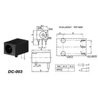DC002/004/DC005/015 Power Socket 3.5x1.3mm 5.5x2.1mm 5.5x2.5mm DC Power Socket USB Three-Leg Direct Plug Socket Female Connector
