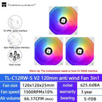 Thermalright TL-C12C 3 in 1 120mm Cooling Fan 5V ARGB gamer Adjust Speed Cooler argb Adjustable computer Case Fan ventilador