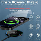 15W Wireless Charger Pad, Mirror‑Surface Design, Fast Induction Charging.Compatible with iPhone, Samsung and Apple Earphones.