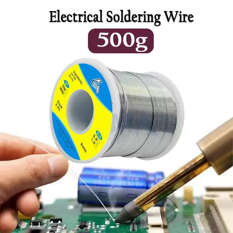 0.8/1.0mm 100g/200/500g Electronic Soldering Tin Wire Tin Melt Rosin Core Solder Soldering Wire Roll FLUX2.0% Low Temperature
