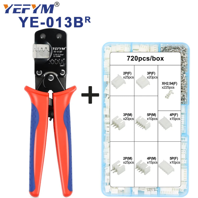 JST Terminals YE-013BR Crimping Tool XH2.54/PH2.0/ZH1.5/SH1.0/ DuPont 2.0/2510 Molex Mini Ratchet Pliers 0.03-0.5mm²/32-20AWG