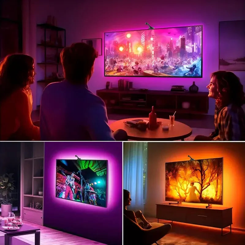LED TV Backlight with Color Picking Sensor RGB-IC Led Strip Lights App Control Music Sync Light for 55-75inch PC/TV Ambient Ligh