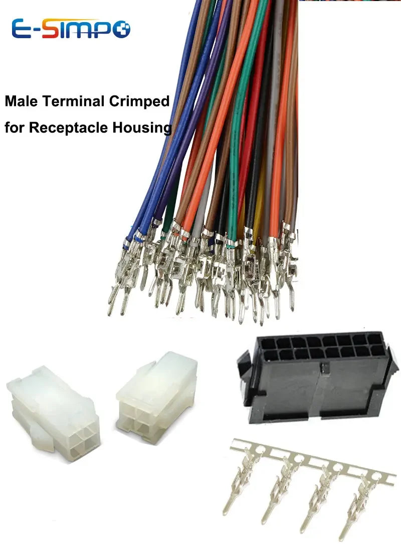 100pc MX4.2 5557 5559 Female to Male, Male Terminal Crimp Cable 18AWG 10/20/30/50cm 5558-RT PCI-E 5559 Receptacl Housing Harness