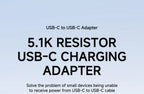 Hagibis 5.1k Pull-down Resistor Charging Adapter USB C Male to Female for Shaver Hair Trimmer Headphone Fan Electric Screwdriver