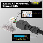 Natalink Tool-Free RJ45 Connector, CAT6A  CAT6 Field Termination Plug, RJ45 Tool Less Gold Plated Modular Plug,