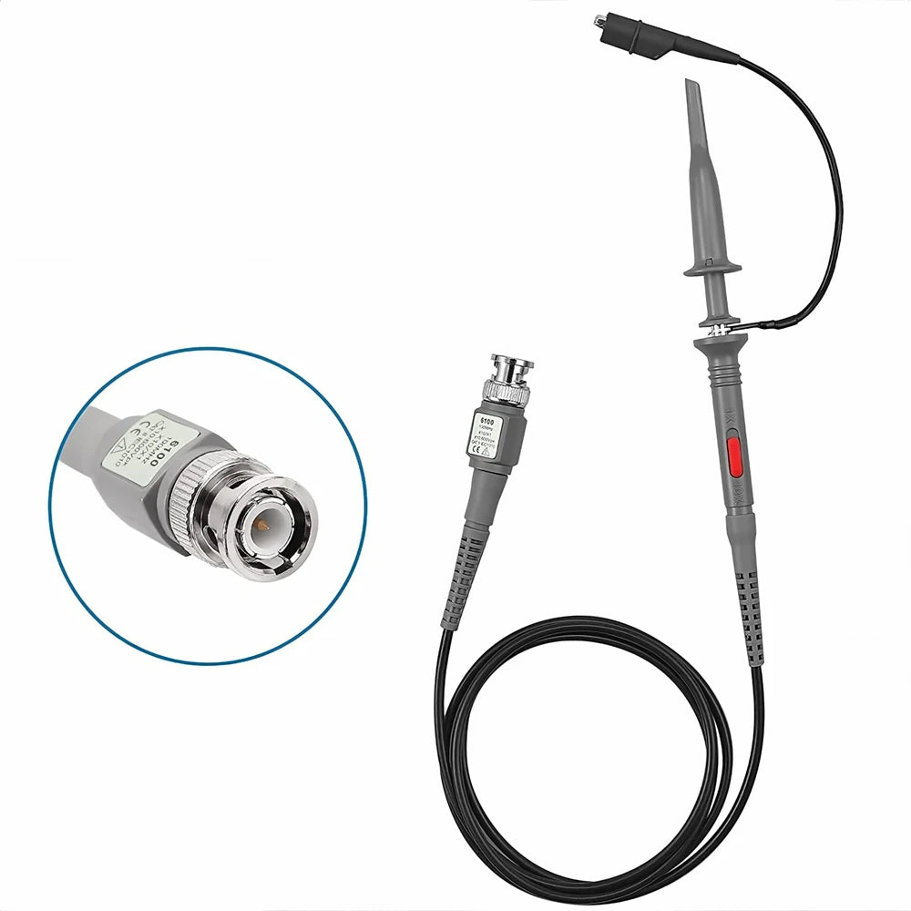 1pcs/2pcs P6100 BNC Oscilloscope Probe Kit 100MHz 1X 10X Mayitr High Precision Scope Analyzer Alligator Clip Probes Test Leads