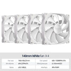 Teucer AF 14025 PC Case Cooling Fan 12V 4Pin PWM MHDB Hydraulic Bearing White 14CM Silent Fan for Computer Radiator Ventilator