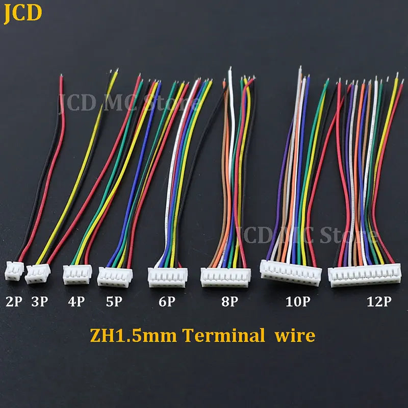 10Pcs SH1.0 MX1.25 ZH1.5 PH2.0 XH2.54mm Head Wire Cable Connector Pitch 1.0/1.25/1.5/2.0/2.54mm 2/3/4/5/6/8-12Pin Female Plug