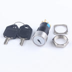 2/3 Positions Rotary Buttons 16/19/22mm Metal Brass Chrome Key Push Selector Switch 2NO2NC Press Without LED 2 keys