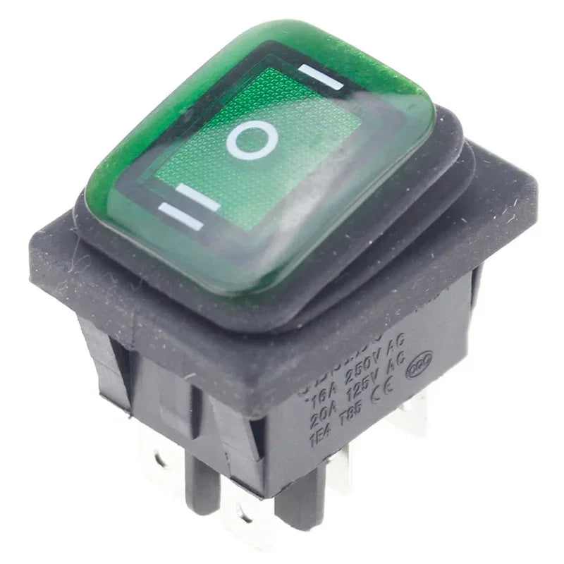 1pcs On Off On 12V/220V Heavy Duty 6 Pin DPDT IP67 Waterproof Auto Boat Marine Toggle Rocker Switch with LED 12V 220V 27x22mm