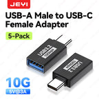 JEYI 5Pcs USB-A to Type-C Extension Adapter USB-C To USB 3.2 10Gbps OTG Coverter For Laptop PC Connector Converte S23 IWatch