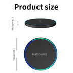 Mini Fast Wireless Charger Station For iPhone 17 16 15 14 13 11 Pro Max Induction LED Light Charging Station For Samsung Xiaomi