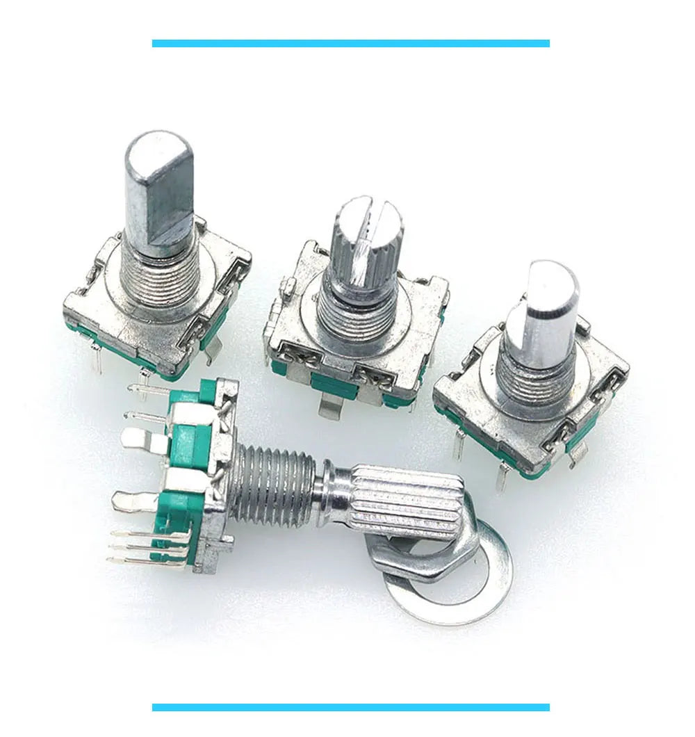 5PCS/LOT 20 Position 360 Degree Rotary Encoder EC11 w Push Button 5Pin Handle Long 15/20MM With A Built In Push Button Switch