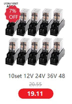 1pcs General Purpose LY2NJ HH62P Electronic Micro Electromagnetic Relay LED Lamp 10A 8 Pins Coil DPDT DC12V 24V AC110V 220V
