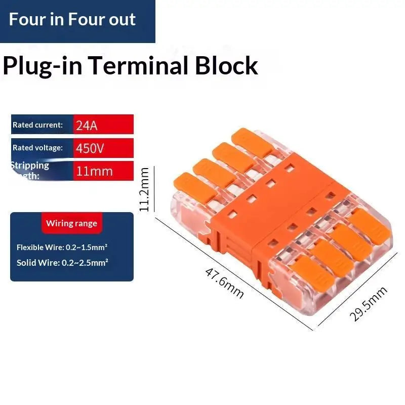 Quick Lever Splicing Wire Connectors 2/3/4 Pins CMK642 Compact Plugable Male Female Terminals Universal Blocks