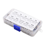 100/72pcs Car Fast-blow Glass Fuses Car Glass Tube Fuses 0.2-20A 0.5-30A Assorted Kit for Car Light Inflator vacuum Cleaner