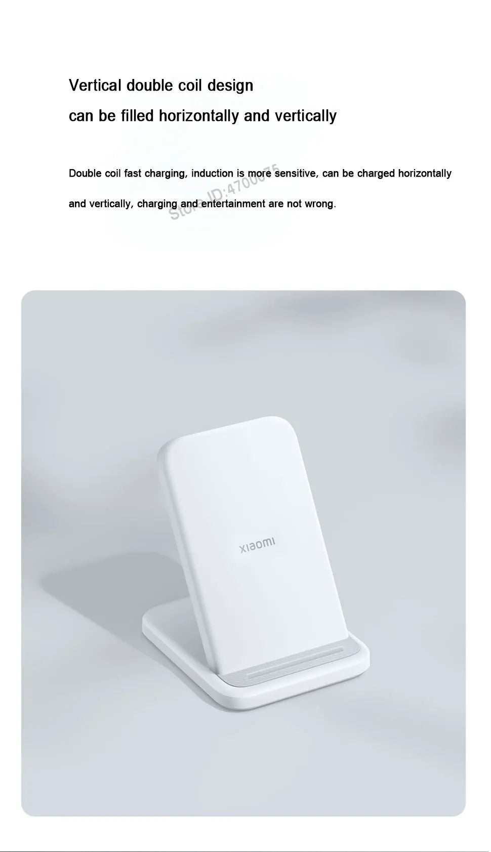 Xiaomi 30W Wireless Charger Vertical Fast Charging for Xiaomi Mi 14/13/12/11 Series for Redmi K70/K60 Series for IPhone Series