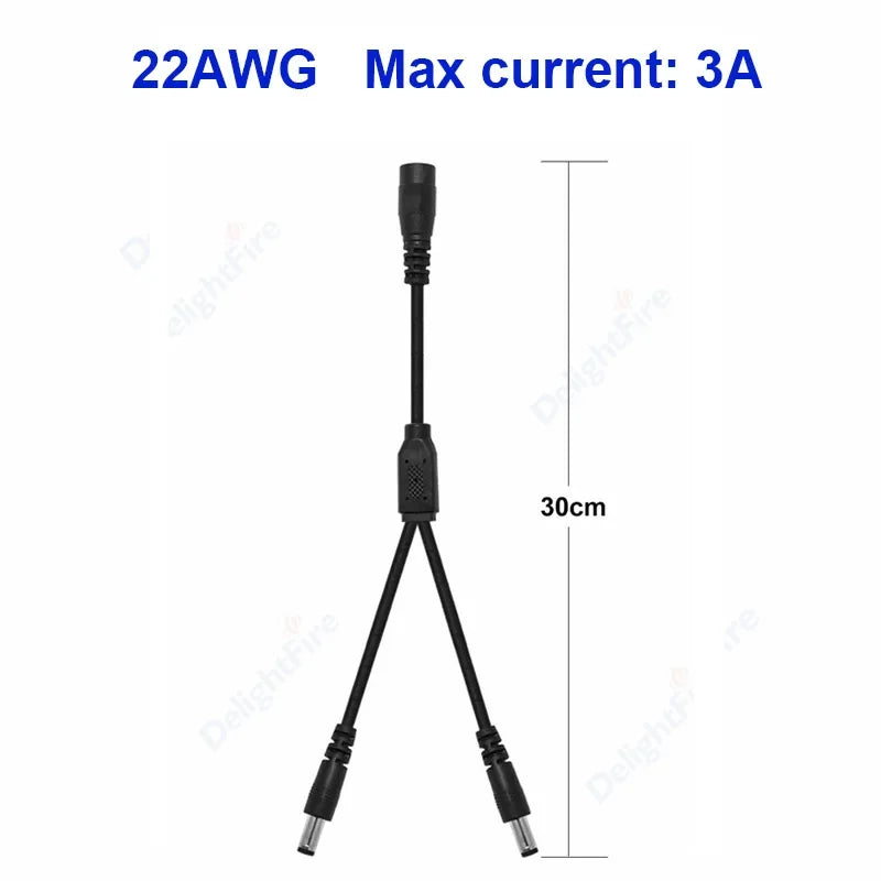 Splitter DC Power Cable 1 To 2/3/4/5/6/8 Way 5V 12V Male Female 5.5x2.1mm DC Plug Extension Wire For LED Strip Light Camera CCTV