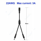 Splitter DC Power Cable 1 To 2/3/4/5/6/8 Way 5V 12V Male Female 5.5x2.1mm DC Plug Extension Wire For LED Strip Light Camera CCTV
