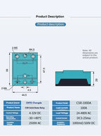 CNTD 3‑Phase Solid State Relay CTRE‑DA Series DC Control AC 10‑120A Industrial SSR Module 4‑32VDC Input 40‑480VAC Output