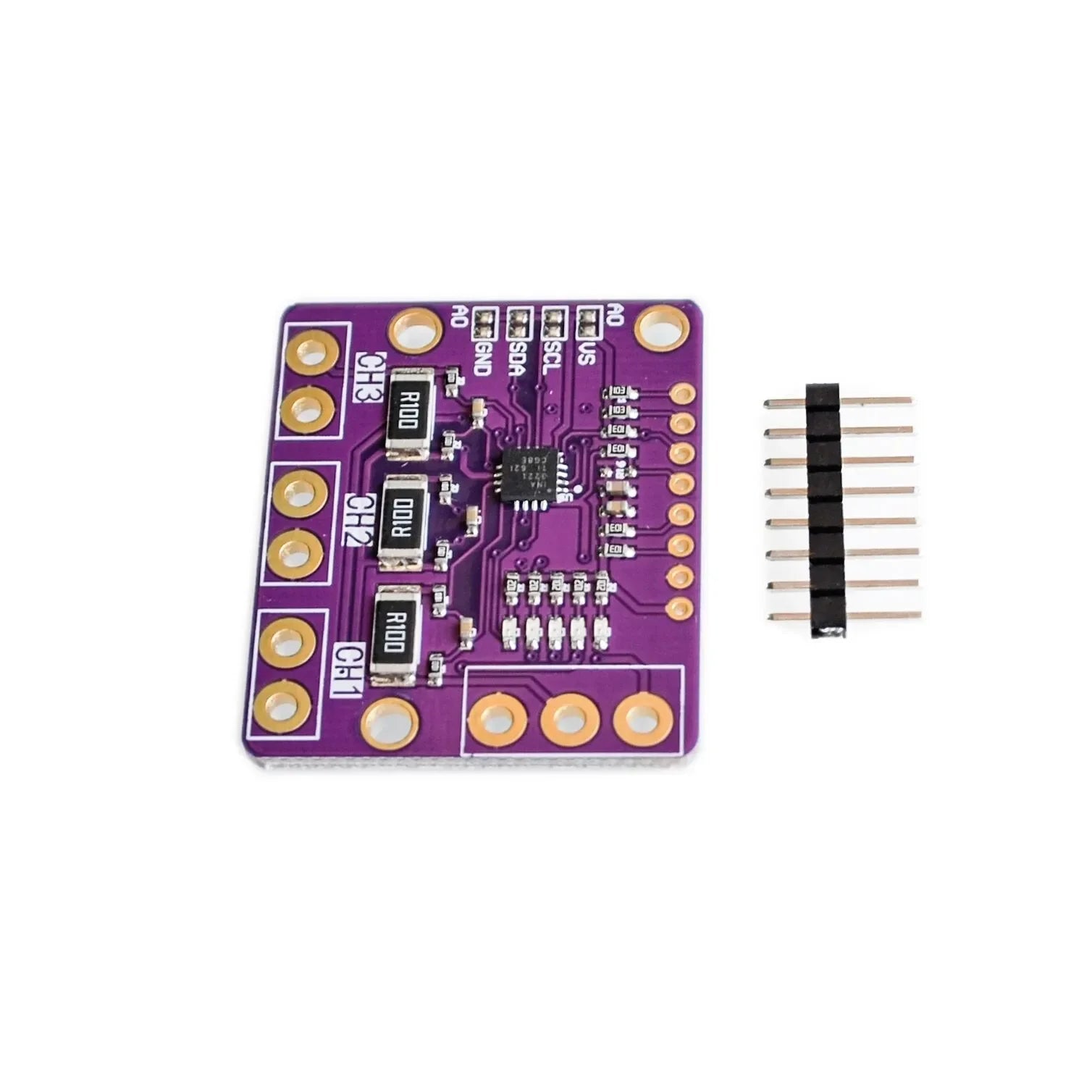 1-10pcs I2C SMBUS INA3221 Triple-Channel Shunt Current Power Supply Voltage Monitor Sensor Board Module Replace INA219 With Pins