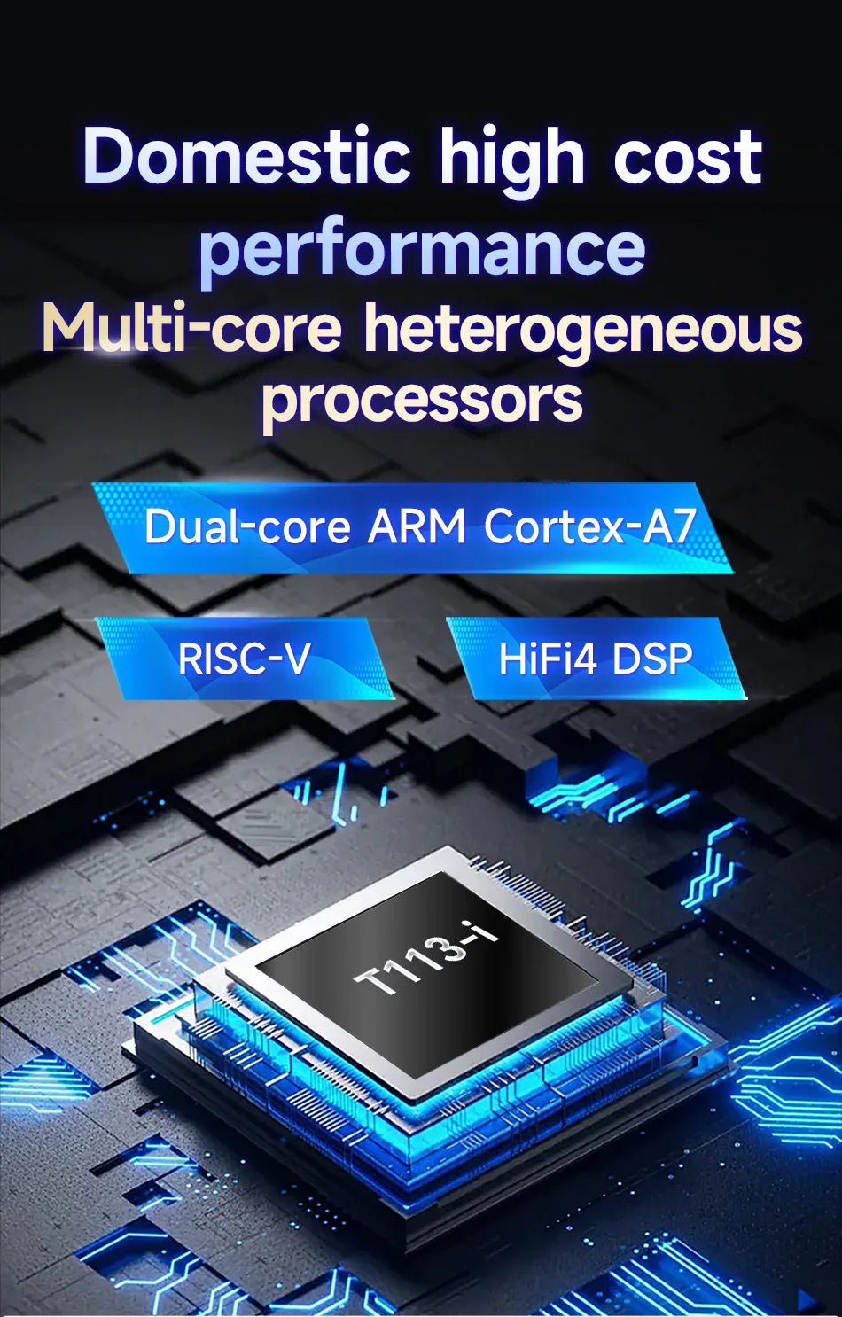 T113-i Core Board CDSENET ECK30 Linux BTB 1.2G Dual-Core ARM A7 RISC-V DSP Multi-Core Heterogeneous Low Power Industrial Grad