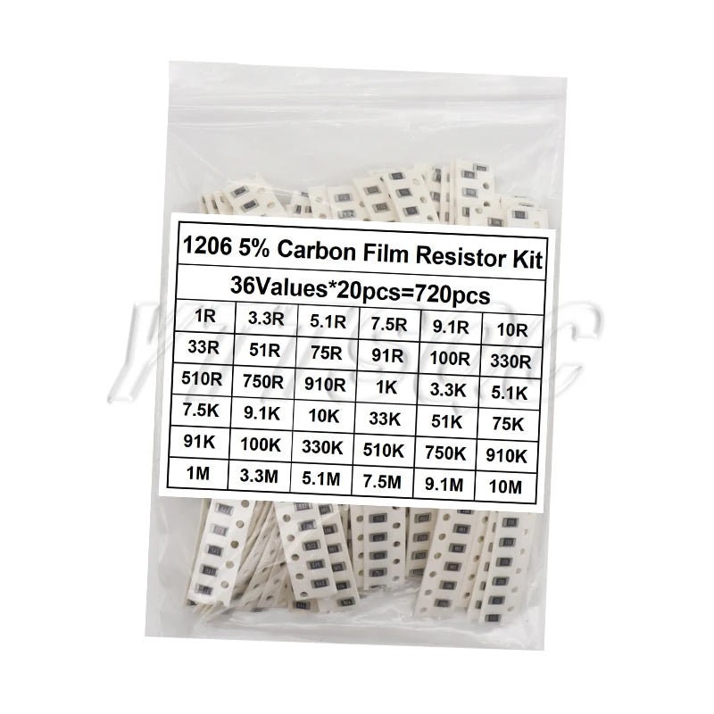 0402 0603 0805 1206 1210 2512 1% 5% 200pcs 660pcs 720pcs 4000pcs smd resistor kit assorted kit 10k 100k 1k 1r 100r 220r 1% 5%