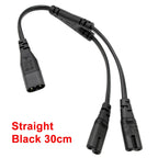 IEC 320 C8 Plug to C7 Receptacle Male to Female Extension Power Supply Main Adapter Cable White/black Color