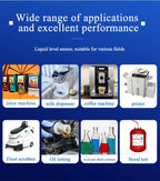Pipes/Tubes 3/4/6/8/10/12/16/18/20/25mm Contactless Water Level Switch DC12-24V Capacitive Type Non-contact Liquid level Sensor