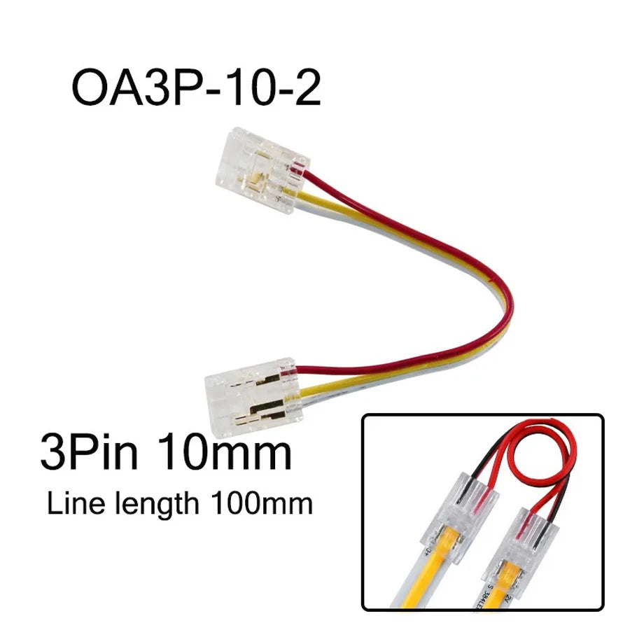 COB Led Strip Connector Light Strip Wire Connectors 2 3 4 Pin L-shaped For 5 8 10mm Width PCB Single Color RGB CCT Strip