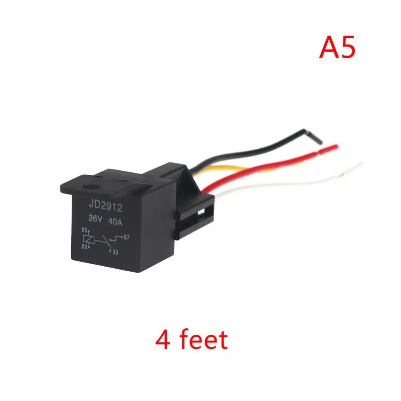 12/24/36/48/60/72V 4Pin 5Pin 40A Automotive Relay With Interlocking Socket Heavy Duty For Truck Car Van Moto Boat Relay