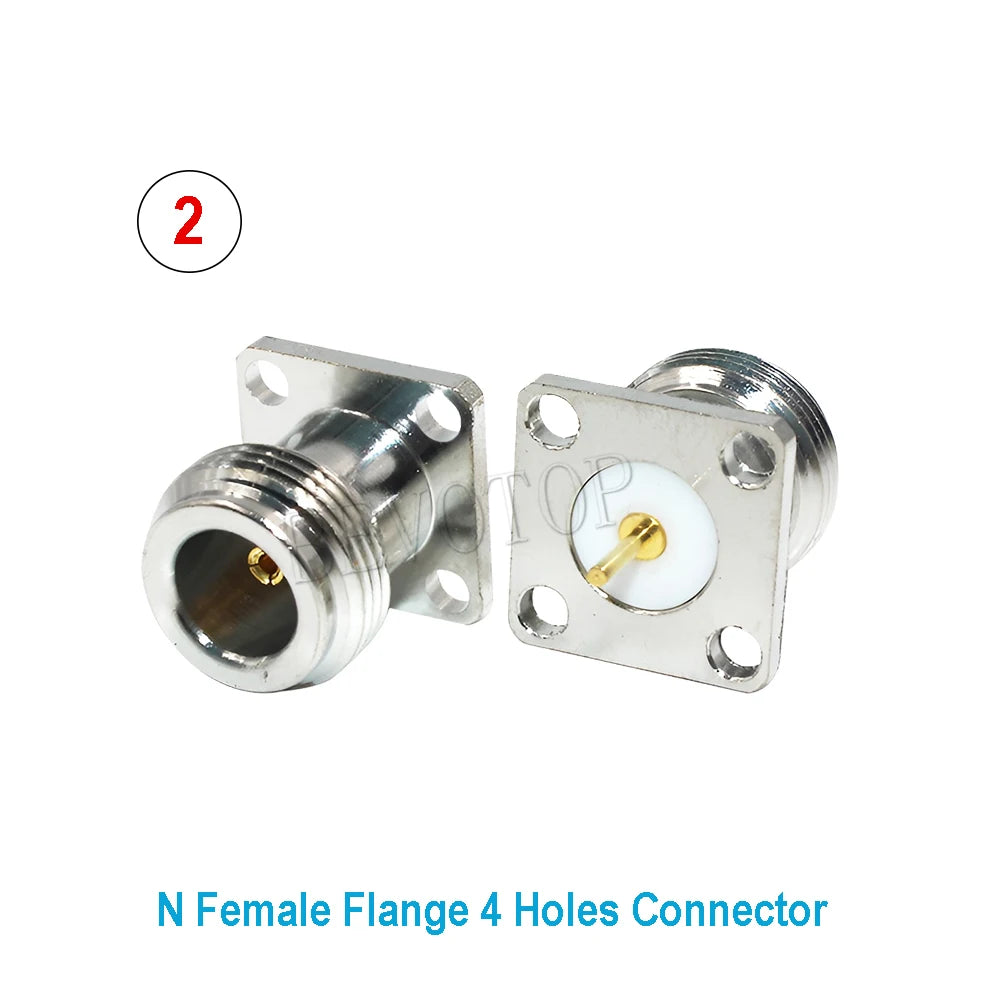 1PCS L16 N/Q9 BNC/TNC/UHF Flange Connector Male Plug/Female Jack 4-Holes Flange Panel Chassis Mount Coaxial Solder Nickel Plated