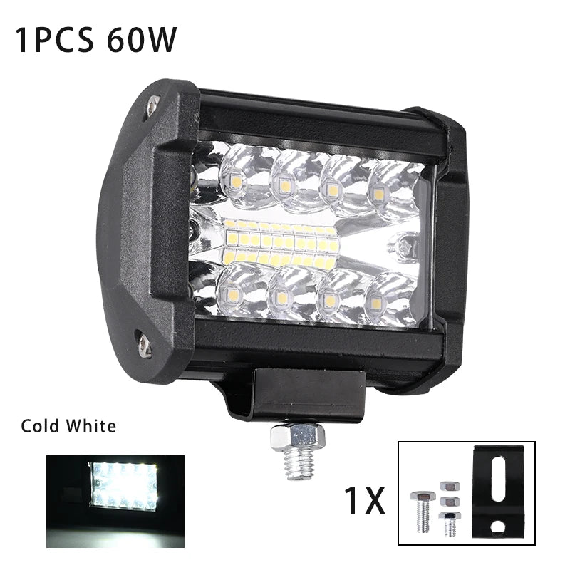 Car Work Light LED Offroad 4x4 Spotlights Fog Lamp Diode Headlight SUV ATV Tractor Boat Trucks Excavator Light Bar 12V 24V