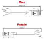 1pair male+female E-bike Line  M8 Signal Speed Sensor Extension Cable 2 3 4 5 6 Pin Electric Bicycle IP65 Waterproof Joint