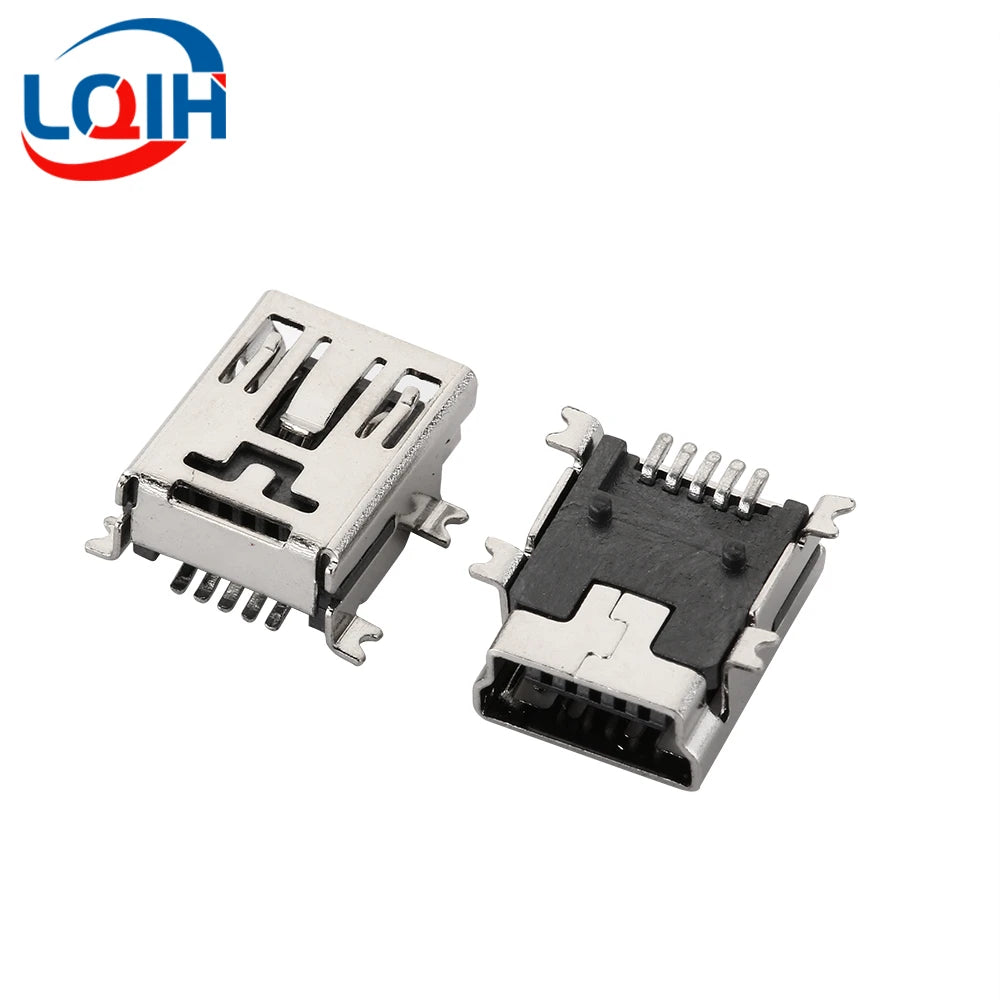10PCS Mini USB SMD SMT 4Pin 5Pin Female Mini B Socket Connector Plug Straight DIP Jack Connector Plug-in