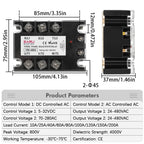 EARU Three Phase Solid State Relay Module DC Control AC SSR AC Control AC 10A 25A 40A 60A 80A 100A 150A 200A Heat Sink 480VAC