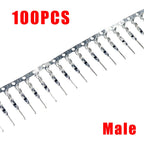 100PCS Dupont Connector 2.54mm Jumper Wire Cable Pin Connector Terminal Male Pin Connector for Housing Jumper
