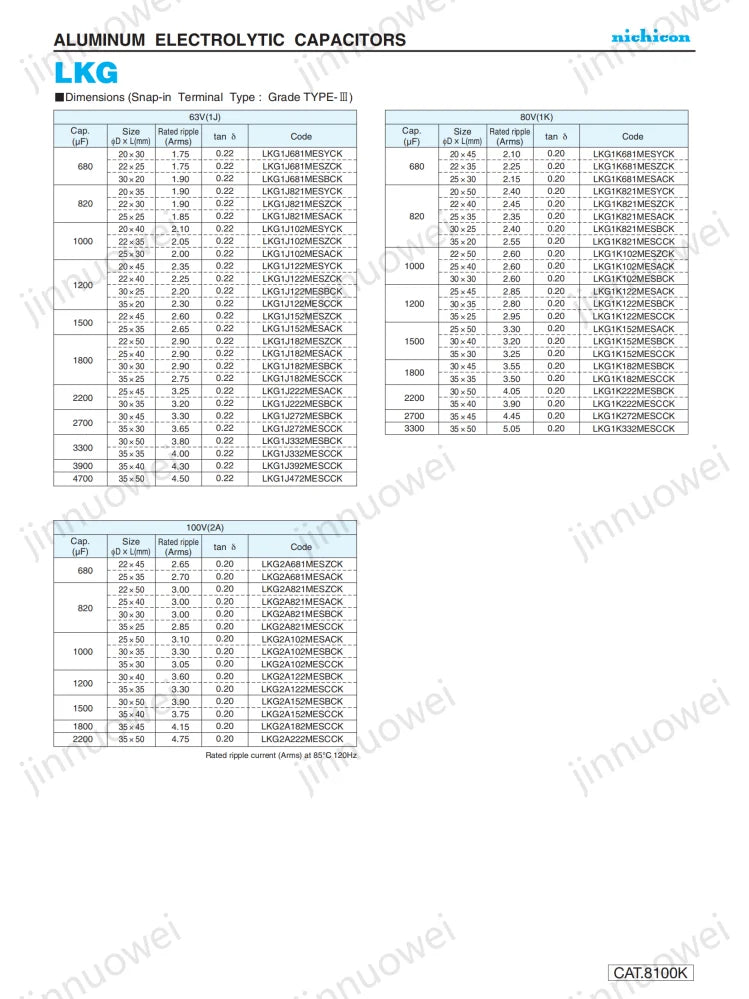 nichicon LKG 25V 35V 50V 63V 100V TYPE Super Through Audio capacitor 1000UF 2200UF 4700UF 6800UF 8200UF 10000UF 12000UF 22000UF