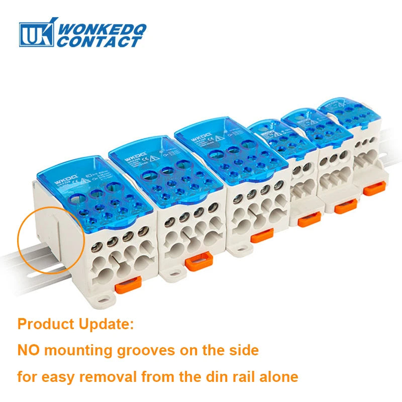 UKK Distribution Box One In Several Out Power Electrical Connector Junction Din Rail Terminal Block UKK80A/125A/160A/250A/400A