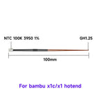 For Bambu Lab Hotend v2.0 V3.0 Kit X1c P1P Thermistor & Ceramic Heater Plate Hotend V3Heater Cartridge 24V 50W 3D Printer Parts