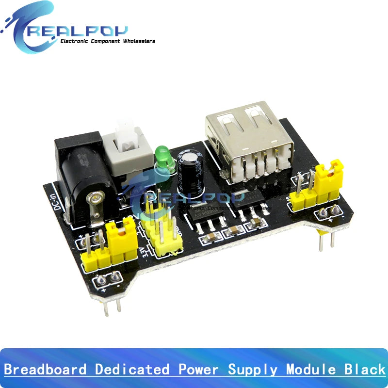MB102 Breadboard Dedicated Power Supply Module Mini USB Black White 2 Way 3.3V 5V MB-102 Solderless Bread Board