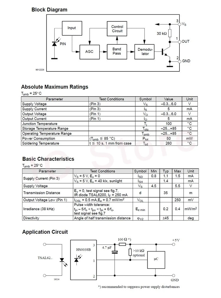 100PCS HS0038 CHQB VS1838B IR Infrared Receiver TL1838 VS1838 1838 HX1838 VS0038 Remote Receiver Tube Head