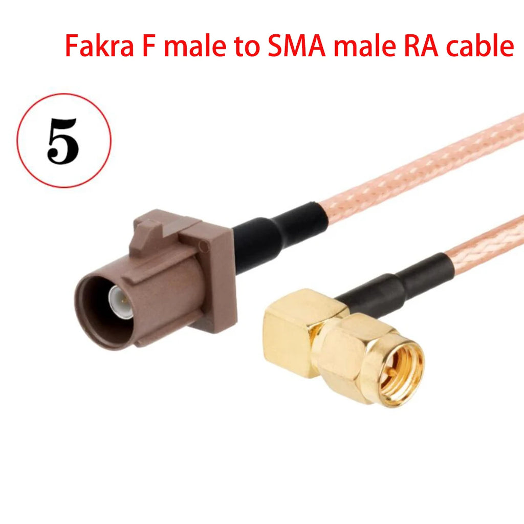 1PC Fakra F Male Female Brown Color To SMA Plug Jack Pigtail Cable Adapter RG316 15cm /30cm/50cm/100cm Wholesale NEW