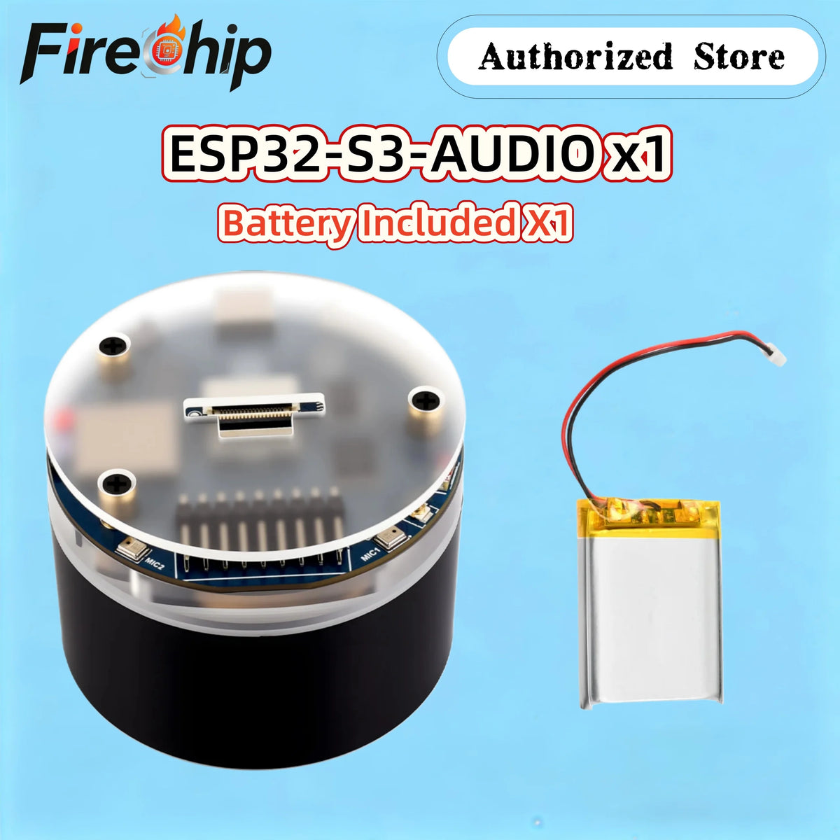 Waveshare ESP32-S3 AI Smart Speaker Development Board, Onboard Dual Digital Microphone Array, Supports Noise Reduction
