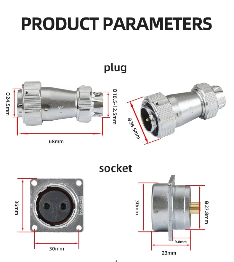 ZHQCN WY/HY28 TE+Z M28 Male And Female Docking Aviator Aviation Plug Socket Connectors 2 Pin For Machines And Equipment
