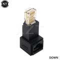 Up Down Left Right Angled 90 Degree 8P8C FTP STP UTP Cat 5e RJ45 Lan Ethernet Network Extension Male to Female