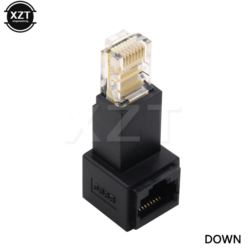 Up Down Left Right Angled 90 Degree 8P8C FTP STP UTP Cat 5e RJ45 Lan Ethernet Network Extension Male to Female