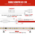 Dimmable LED Strip Light 220V Switch EU Power Dimmer Kit Waterproof 2835 120LEDs/M High Bright Flex Tape Home Decor 0.5M 10M 20M
